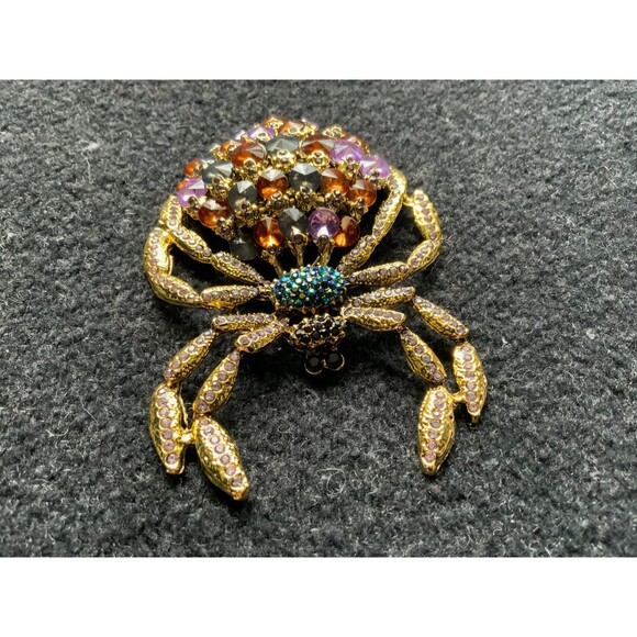Spider Rhinestone LARGE Brooch - Picture 6 of 7